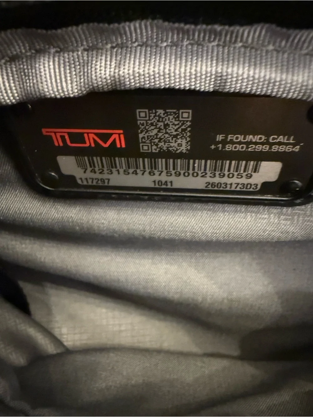 Tumi Black Backpack with JDC Patch